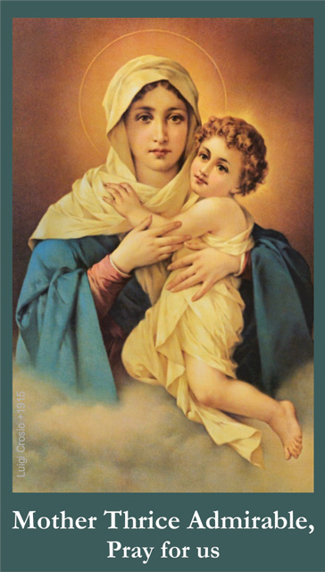 Mother Thrice Admirable Prayer Card